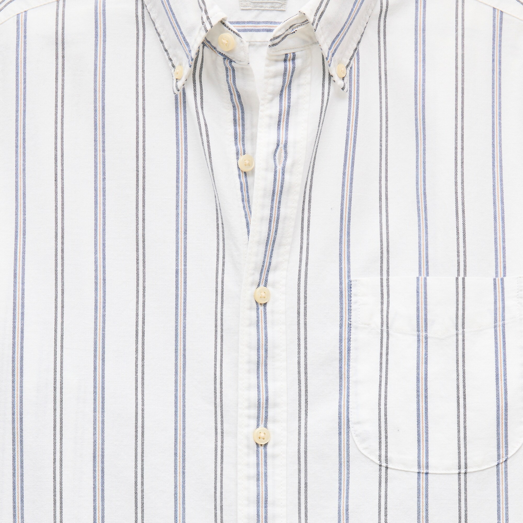 White/Blue/Gray Striped Oxford Shirt — Men's Cotton Button-Down - Image 4